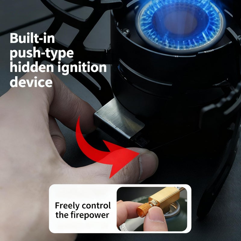 CAMPWOLF 6800W Foldable Camping Gas Stove â€“ High-Power Portable Stove for Outdoor Cooking, Windproof & Compact Design - Image 4
