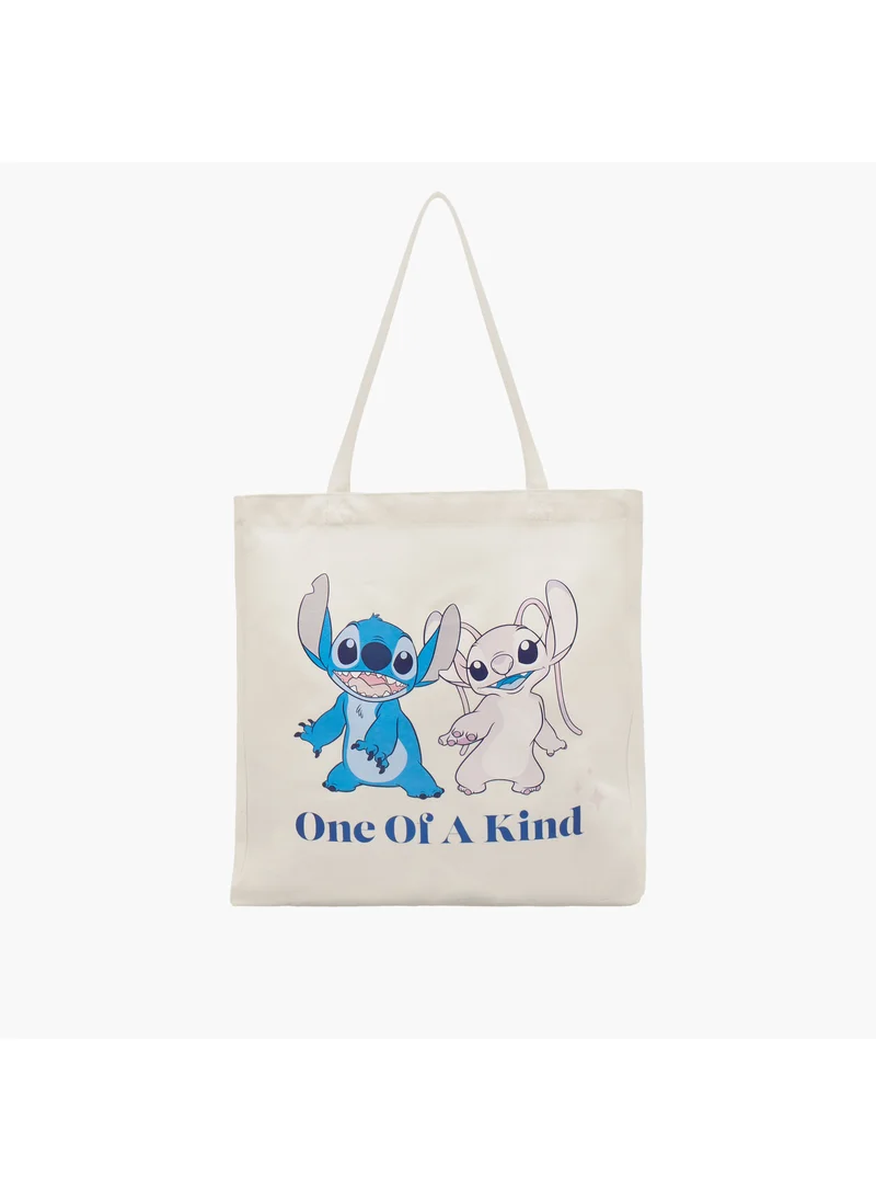 اس بي كاركترز Stitch and Angel Print Shopper Bag with Double Handles