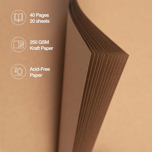 potricher 12 x 12 Inch DIY Scrapbook Album 40 Pages Hardcover Kraft Paper Scrap Book Photo Albums Memory Book for Wedding and Anniversary Family (Yellow, 12 Inch) - Image 5