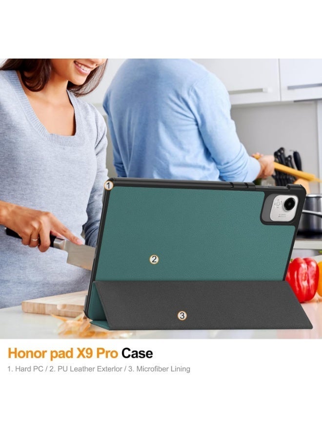 Smart Case For Honor Pad X9a/X9 Pro Tablet 11.5 Inch Tablet Cover with Pencil Holder, Soft TPU Smart Stand Back Cover Auto Wake/Sleep (Green) - Image 5