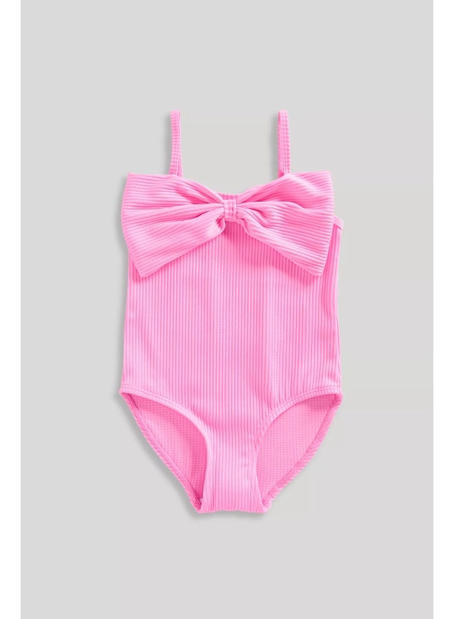 mothercare Pink Bow Swimsuit  - Image 1