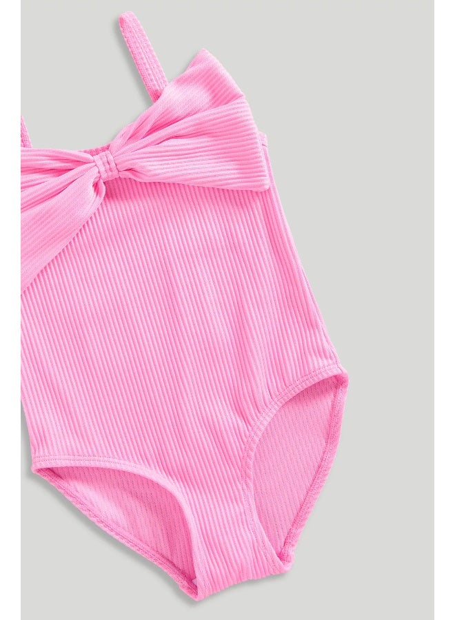 mothercare Pink Bow Swimsuit  - Image 2