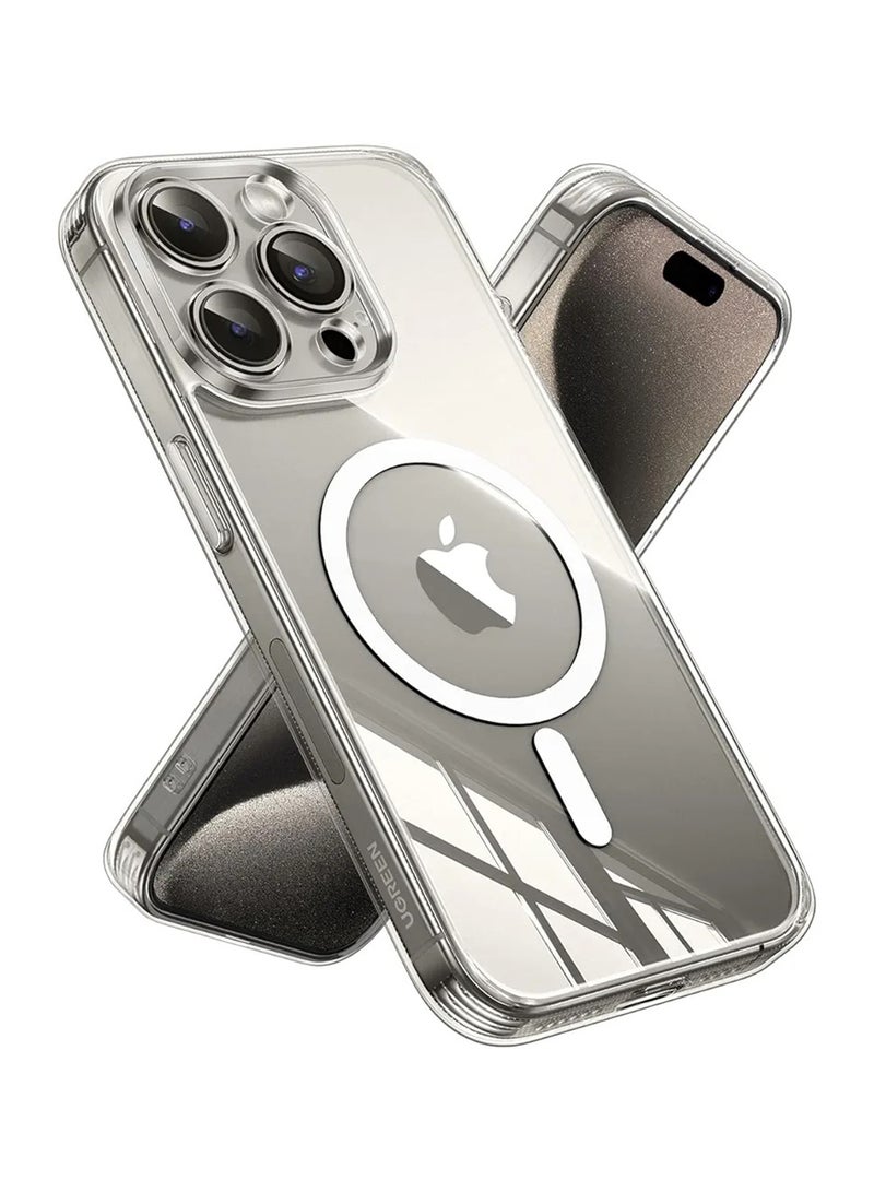 Ugreen iPhone 15 Pro Magsafe Case Clear, N52 Stronger Magnets, Shockproof Military-Grade Protection, iPhone 15 Pro Cover Anti-Yellow And Anti-Scratch, Ultra Slim, Magnetic Cover for 15 Pro 6.1-Inch - - Image 1