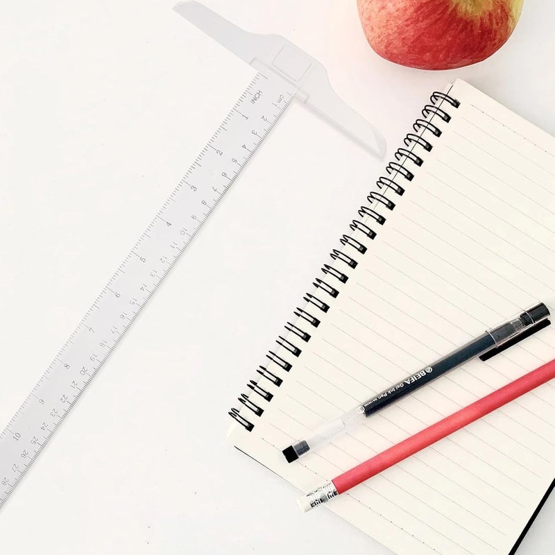 2Pcs Plastic T Square Ruler Double Sided Scale Drafting Tool For Architects Engineers - Image 3