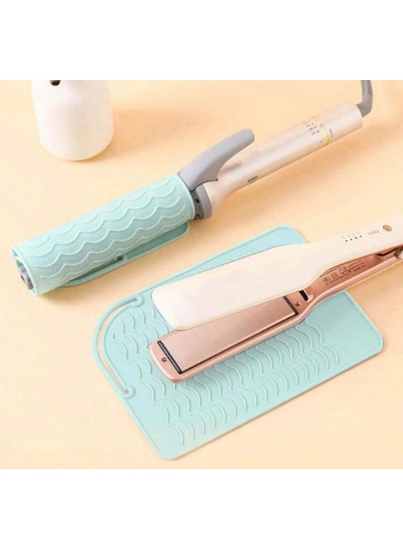 2 pieces of insulation pads for hair straightener, heat resistant silicone mat, portable travel hot tool pads for curling iron (random color) - Image 5