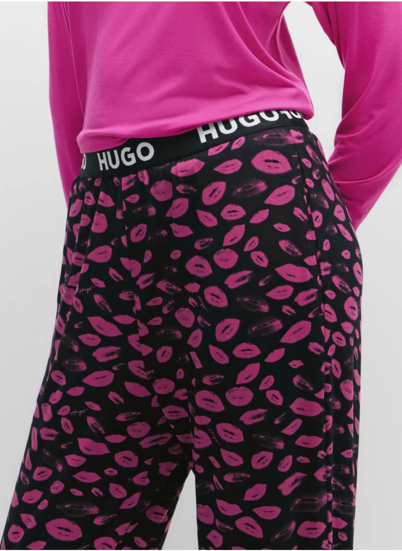 HUGO High Waist Logo Printed Pyjama