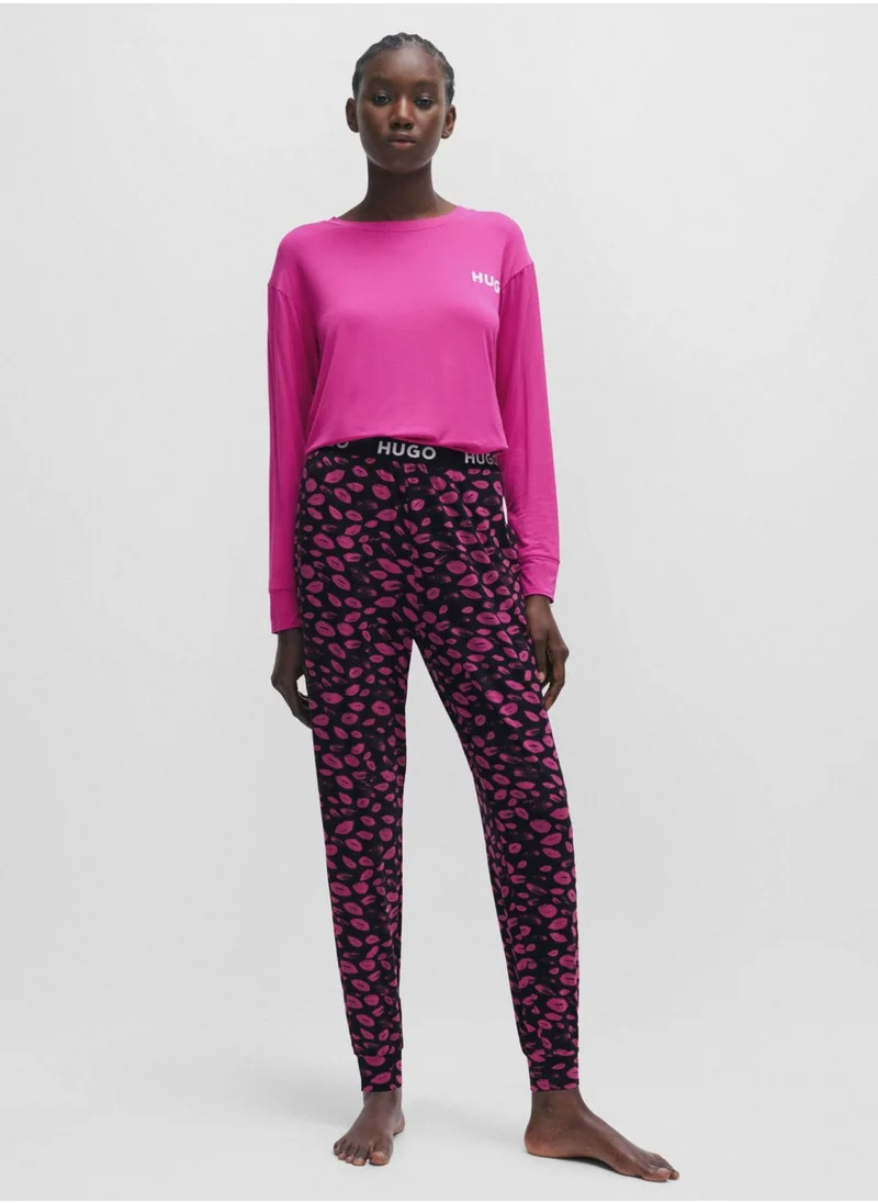 HUGO High Waist Logo Printed Pyjama