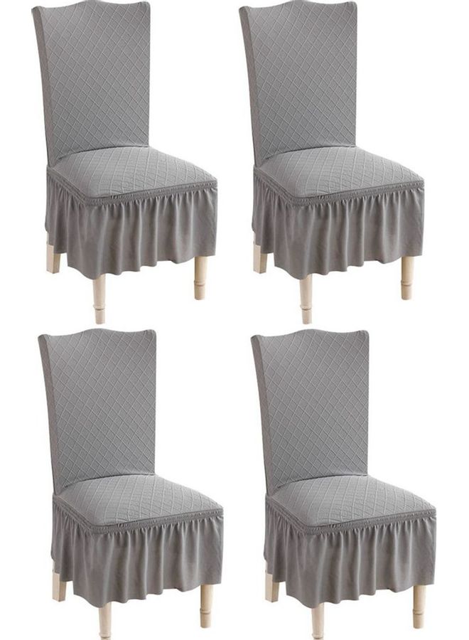 NIBEMINENT Four Sets Of Waterproof Thick Chair Cover Grey - Image 2