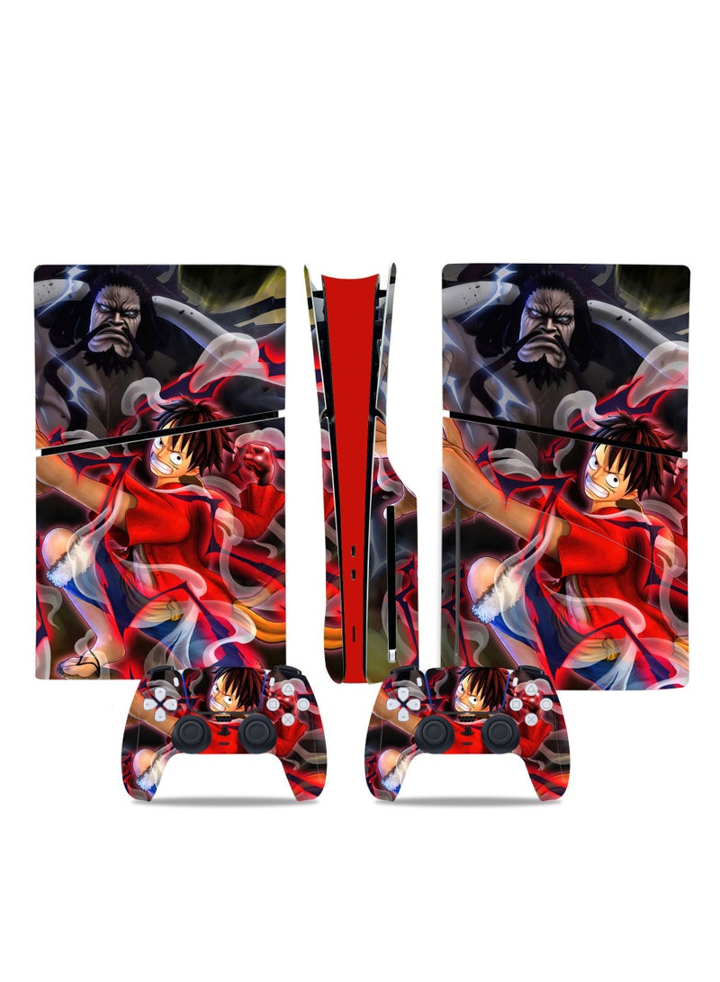 Full Body Vinyl Skin Sticker Decal Cover For PS5 Slim Console And Two Controllers (Disc Edition Disc-0529)  - Image 1