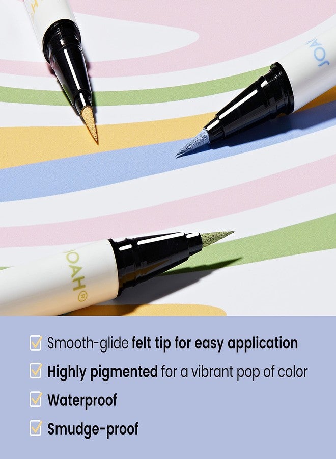 JOAH Line Up Liquid Eyeliner, Waterproof Liner Pen with Precision Felt Tip, Korean Makeup, Smudge Proof, Long Lasting All Day Wear, Strengthens Lash, Cruelty Free Formula, Pistachio - Image 5