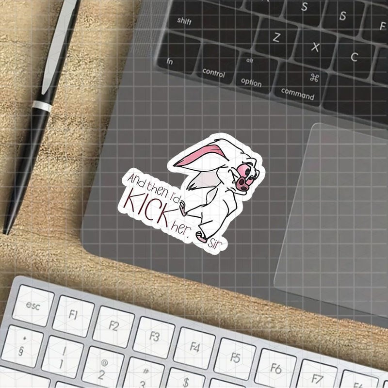 3 Inch Polychrome Animated Stickers Then I Will Kick Her Sir Humorous Decorative - Image 4