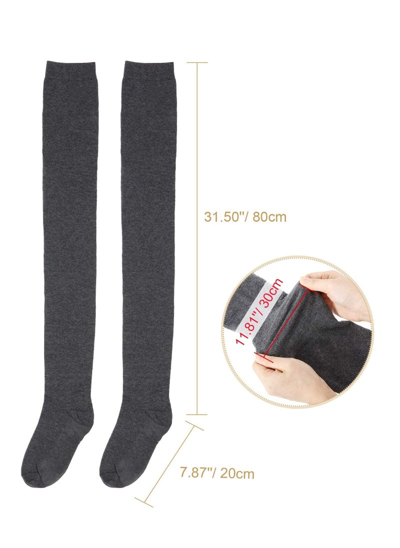 CMGTYYD Women Thigh High Socks Extra Long Cotton Knit Warm Thick Tall Long Boot Stockings Leg Warmers  - Image 4