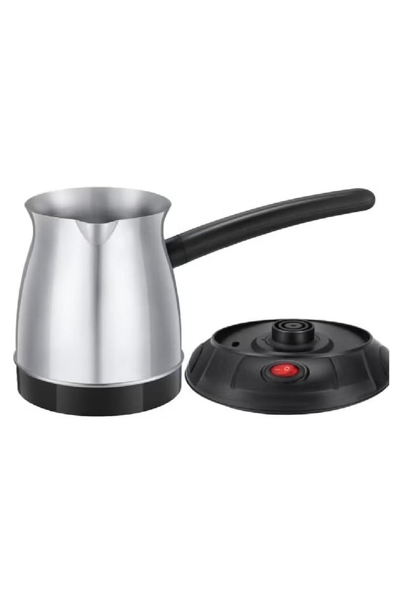 Denx Turkish Dinex DX2086 Electric Turkish Coffee Pot - 650W Power, 0.5L Capacity (5 Cups), Elegant Stainless Steel Body, 360 Degree Rotating Base, Quick and Easy Coffee and Tea Maker - Image 2