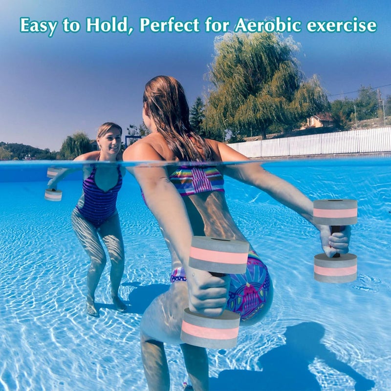 Timoo Aquatic Dumbells Set of 2 Water Dumbells Pool Resistance Water Weight Water Aerobics High-Density EVA-Foam Pool Fitness - Image 4