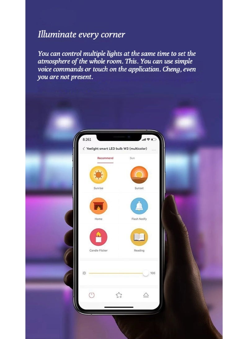 يلايت Yeelight لون مصباح e27 مصباح المصباح النواة الإضاءة الضوئية المحيطة مشرقة جدا توفير الطاقة ضوء متعدد الألوان مع الاتصال - Image 5