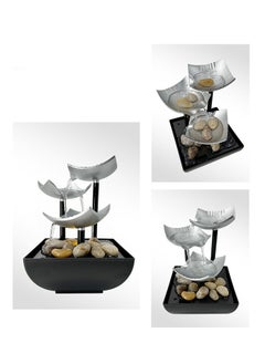 JoyousSto Tabletop Water Fountain Home Décor Soothing Sound Machine Automatic Pump Deep Basin & Natural River Rocks Indoor Zen Relaxation for Office Living Room or Bedroom 8.25” Tall  - Image 2
