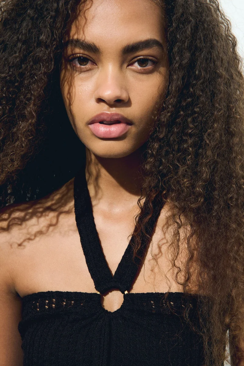 H&M Pointelle jersey halterneck top