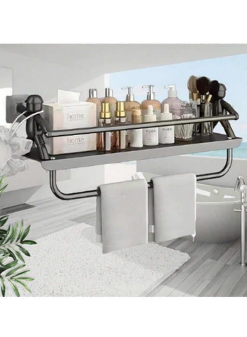 Arabest Towel Rack, Towel Bar for Bathroom，Towel Rings，Wall Mount Heavy Duty Storage Thicken Stainless Steel Modern Home Decor Towel Rod for Kitchen Bedroom(Black) - Image 1