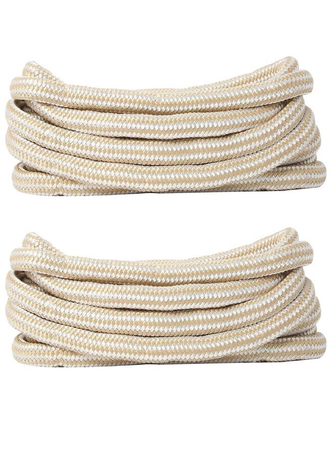 NovelBee 2 Pack of 3/4“x30’ Double Braid Nylon Dockline,Mooring Rope Dock Line with Spliced Soft Eye (White/Gold) - Image 3