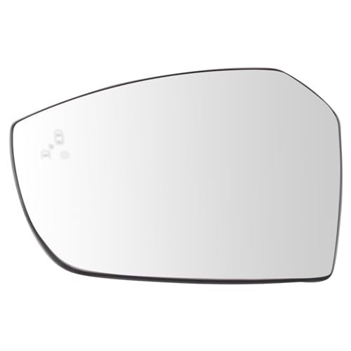TRQ Driver Side Mirror Glass with Blind Spot Indicator Snap On Clear Compatible with 2017-2019 Ford Escape FO1324174 - Image 1