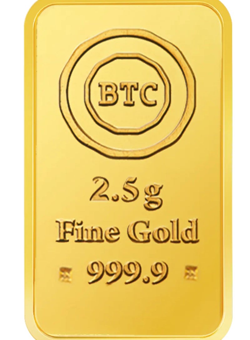 بي تي سي 2.5 جم سبيكة ذهب عيار 24 - بي تي سي - Image 3