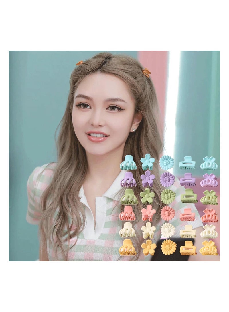30 Pcs Small Claw Clips for Thin Medium Thick Hair 6 Shapes of Macaroon Colors Women and Girls - Image 2