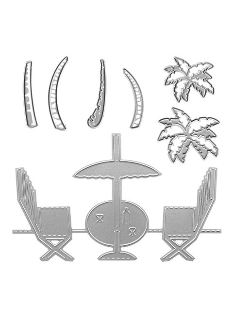 Metal Beach Trees Cutting Dies for Card Making Chair Umbrella Die Cuts Sea Tree Dies Stencil Embossing Templatel for Scrapbooking DIY Crafting