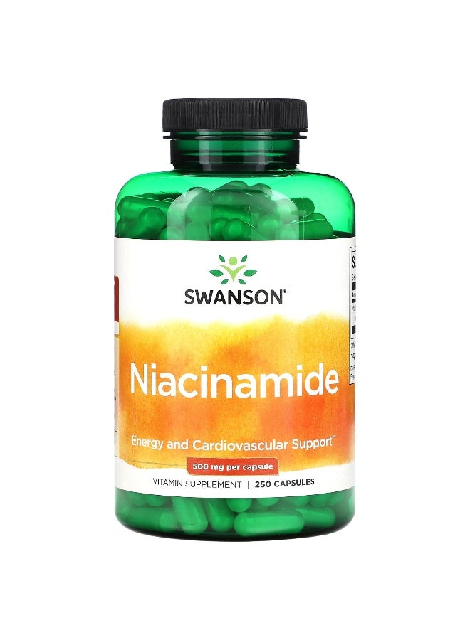 Swanson, Niacinamide, 500 mg, 250 Capsules - Image 1