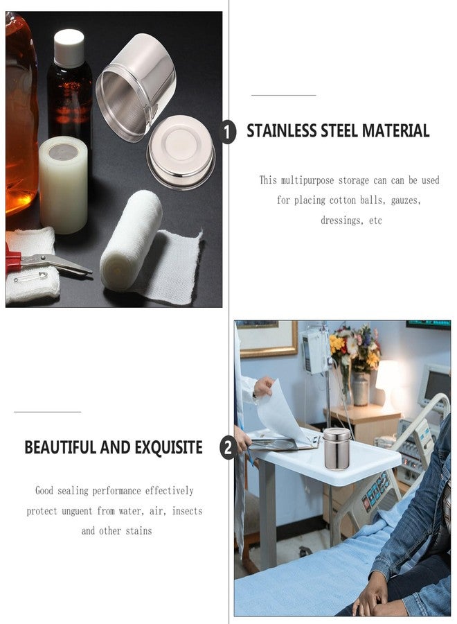 DIYEAH Stainless Steel Unguent Storage Jar Iodine Resistant Container 3.14In for Clinic Beauty Salon Home Use - Image 4