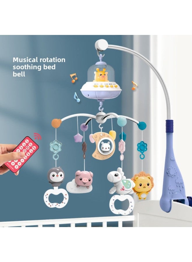 Baby Toy Newborn Hanging Bed Bell 0-6 Month Turning Light Music Bedside Bell Puzzle Comfort Rattle-Color:Blue [668-23] Bluetooth-gift Box-charging  - Image 2
