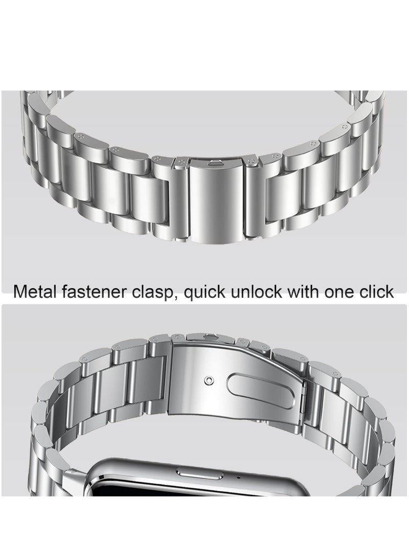 Stainless Steel No Gap Watch Band Compatible with Samsung Galaxy Fit3 Metal Replacement Strap for Samsung Galaxy Fit3 SM-R390 for Women Men (Silver) - Image 5
