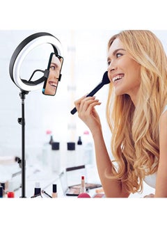 DUSALA 10 inch Selfie Ring Light With Phone Holder Tripod Stand for iPhone Android Great for Live Stream Makeup Beauty Tiktok YouTube Video Recording Studio Photography Lighting  - Image 2