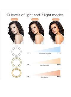 DUSALA 10 inch Selfie Ring Light With Phone Holder Tripod Stand for iPhone Android Great for Live Stream Makeup Beauty Tiktok YouTube Video Recording Studio Photography Lighting  - Image 3