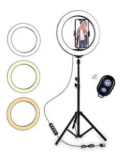 DUSALA 10 inch Selfie Ring Light With Phone Holder Tripod Stand for iPhone Android Great for Live Stream Makeup Beauty Tiktok YouTube Video Recording Studio Photography Lighting  - Image 1