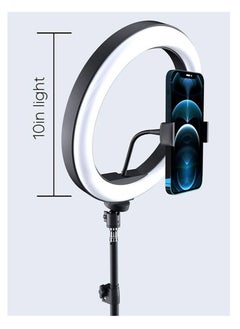 DUSALA 10 inch Selfie Ring Light With Phone Holder Tripod Stand for iPhone Android Great for Live Stream Makeup Beauty Tiktok YouTube Video Recording Studio Photography Lighting  - Image 4
