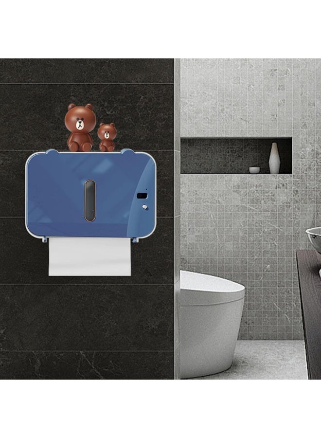PEETTA Wall Mounted Toilet Paper Holder with Dispenser — Waterproof Bathroom Tissue Roll Storage Box with Viewing Window, No-Drill Wall Tissue Organizer - Image 2