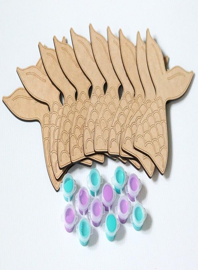 Haoser 10 pc Mermaid Paint Kit for Kids Mermaid Craft Kit for Party Activity Mermaid Craft kit for Birthday Party Supplies - Image 1