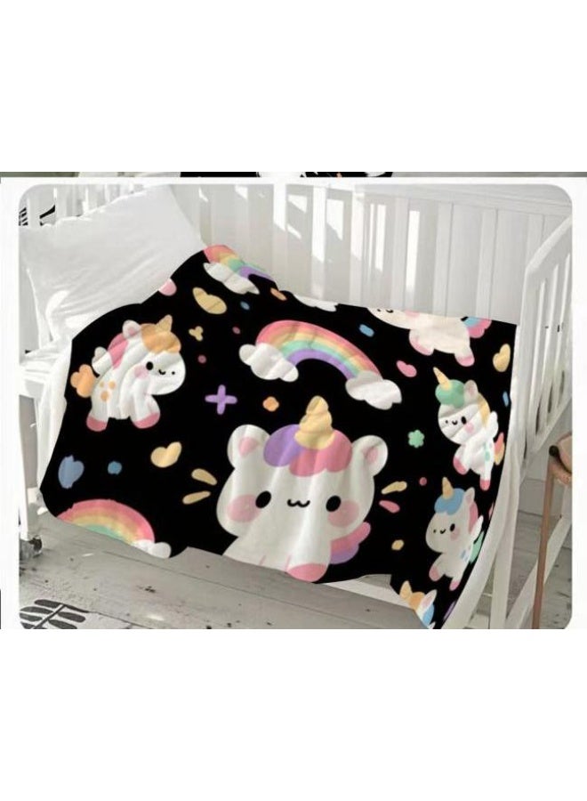 عام بطانية رقيقة من الفانيلا الكرتونية للأطفال والرضع (دافئة ومريحة، ومناسبة للنوم والألعاب) 70 سم * 100 سم - Image 1