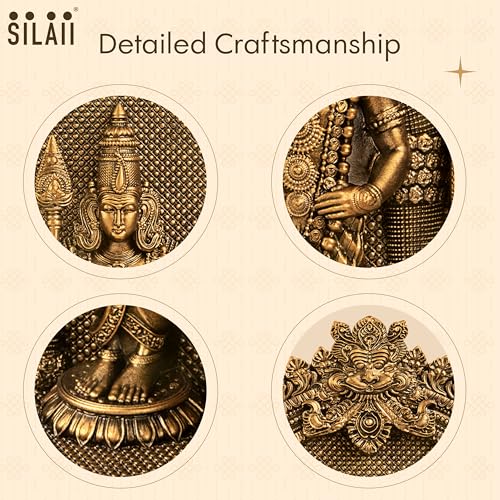 SILAII Murugan Statue for Pooja & Home Decor - Antique Bronze Finish Murugan Idol | God Idols | Murugan Statue for Pooja Room | God Idols for Home Decor (12 INCHES) - Image 3