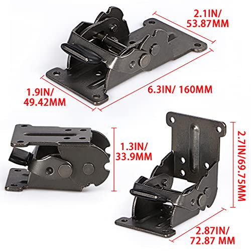 Skelang 4 Pcs Folding Brakcet 0°-90°-180°, Table Foldable Hinge, Self Lock Extension Support for Table, Workbench, Sleeping Platform - Image 3