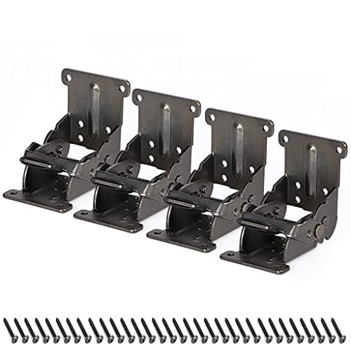 Skelang 4 Pcs Folding Brakcet 0°-90°-180°, Table Foldable Hinge, Self Lock Extension Support for Table, Workbench, Sleeping Platform - Image 1