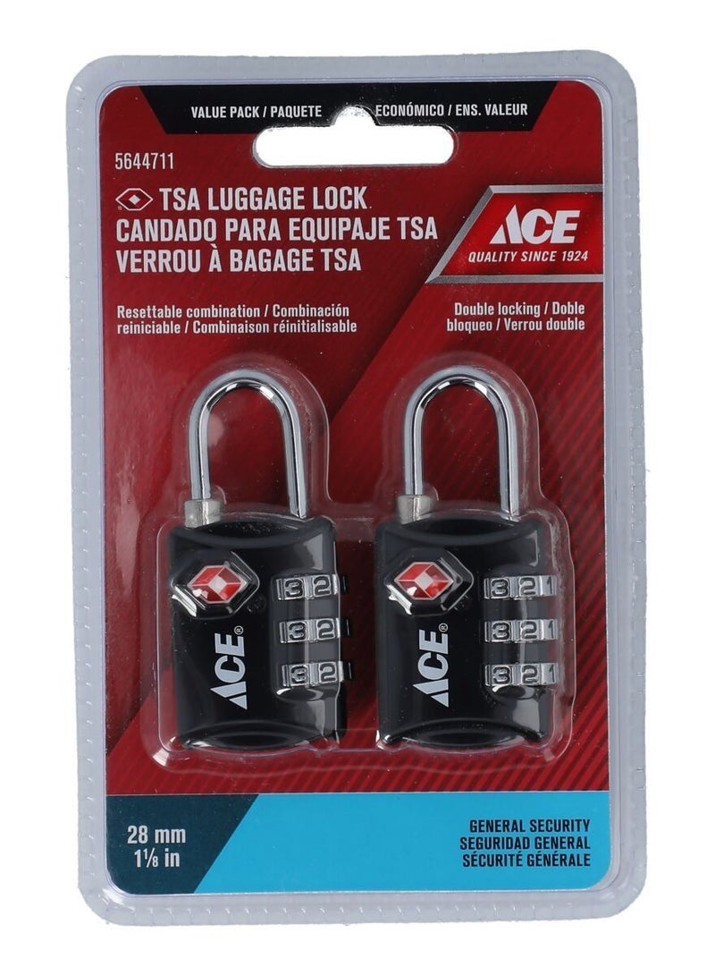 Ace 2 Piece Tsa Luggage Lock