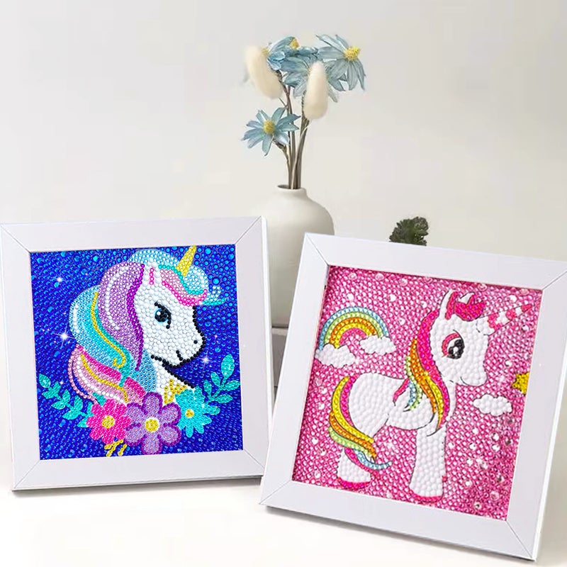 Full Diamond Drawing With Frame Children'S Cartoon Diy Handmade Sticker Drawing For Primary School Students Diamond Crystal Drawing Sale - Image 5
