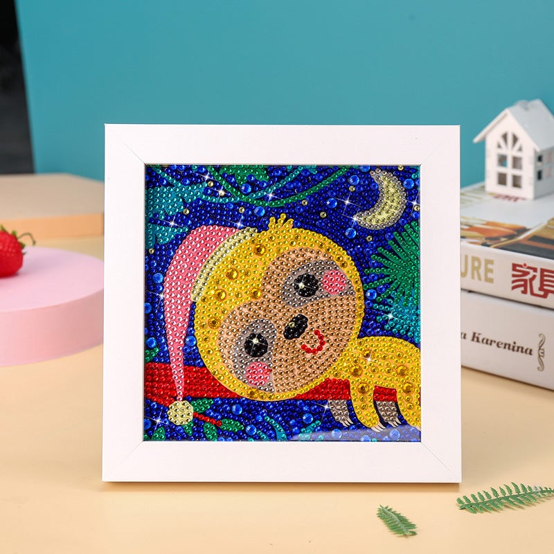 Full Diamond Drawing With Frame Children'S Cartoon Diy Handmade Sticker Drawing For Primary School Students Diamond Crystal Drawing Sale - Image 1