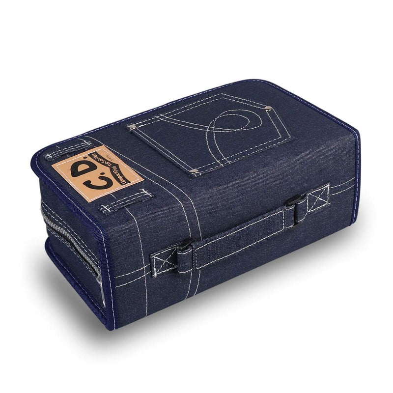 FORE Legend Denim CD/DVD/Blu-Ray Disc 128pcs Wallet Case for CD/DVD Carrying Storage 128 Capacity Made of Denim Color Blue - Image 3