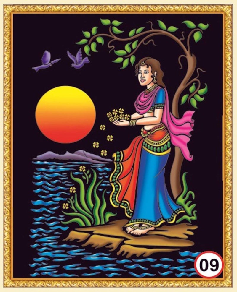 Rainbow DIY - Emboss Painting Kit, Praying Lady, Medium(13x19 inch), Model No. 09 - Image 1