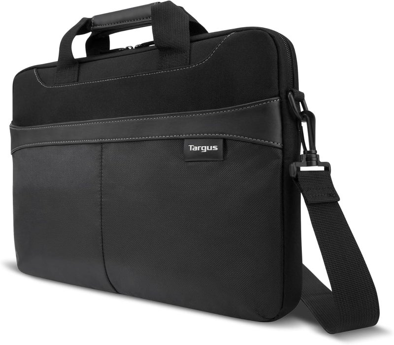targus Laptop Bag Slim Briefcase for Laptops up to 15.6-inches Over-the-shoulder Laptop Bag Men Women Travel Laptop Bag for 12 13 14 & 15 inch Dell HP Lenovo Apple and Microsoft Laptops Black (TSS898) - Image 1
