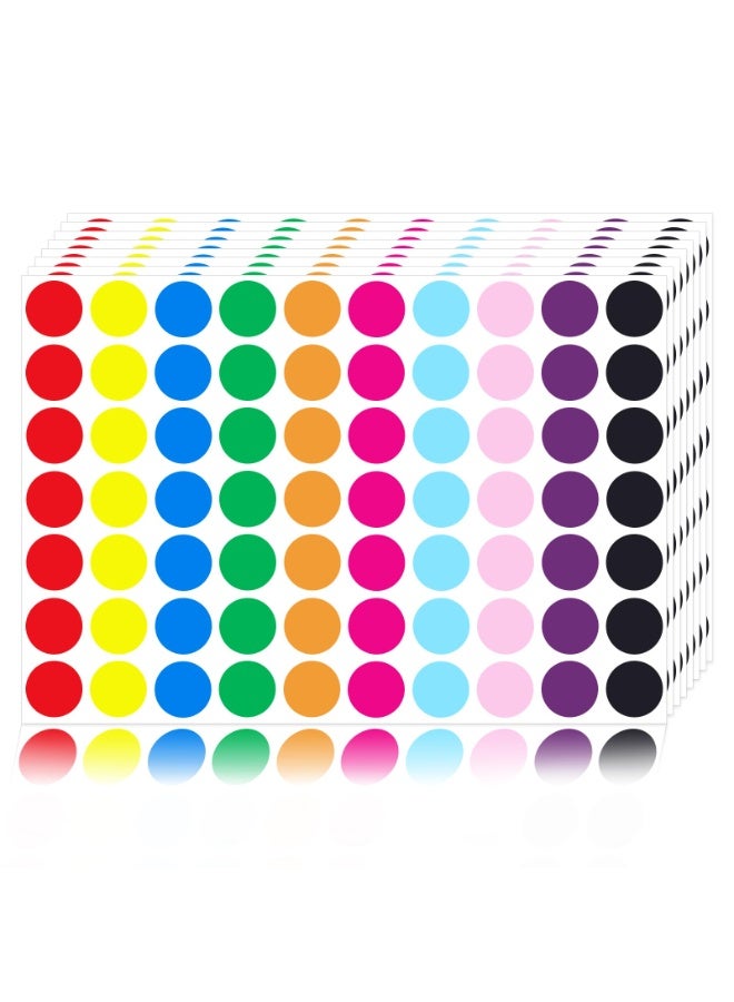 Peachjoy 1260Pcs Coloured Dot Stickers Round Sticker Coded Label Sticker, Self-Adhesive Coding Circle Dot Stickers, 0.75 inches Round Colored Label Stickers for School Item Classification - Image 1
