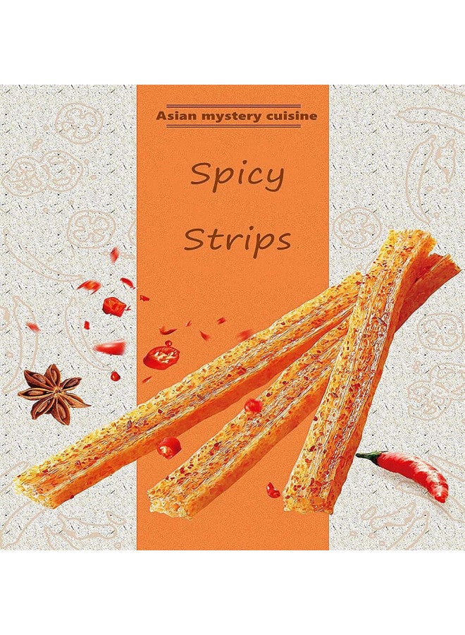 NERSQELX Spicy Strips - Spicy Gluten Latiao, Chinese Special Casual Snack Food, Made From Wheat/Chili/Spice, Low Sugar and Low Calories, Best Vegan, 102g (Pack of 3) - Image 1