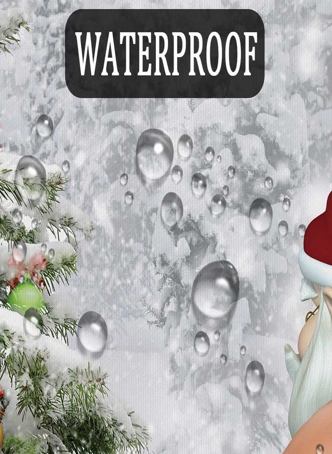 MERCHR Funny Christmas Santa Claus Shower Curtain, Christmas Tree Winter Forest Snowflake Bathroom Curtains, Durable Waterproof Fabric Shower Curtain Set with 12 Hooks, 71 x 71 Inches - Image 5